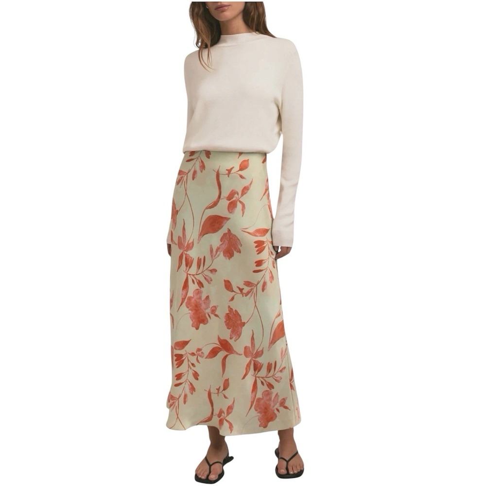 Favorite Daughter The Favorite Skirt Moonbeam Floral Satin Maxi Slip NWT. Sz XS